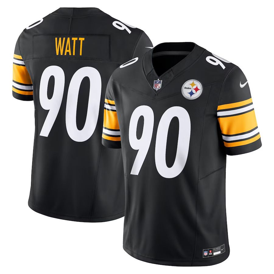 Men Pittsburgh Steelers 90 T.J. Watt Nike Black Vapor F.U.S.E. Limited NFL Jersey
